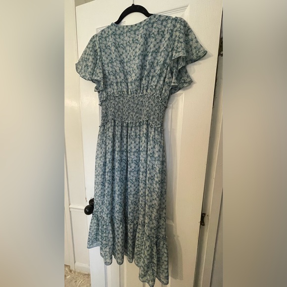 Max Studio Teal Floral Midi Dress - Picture 5 of 5
